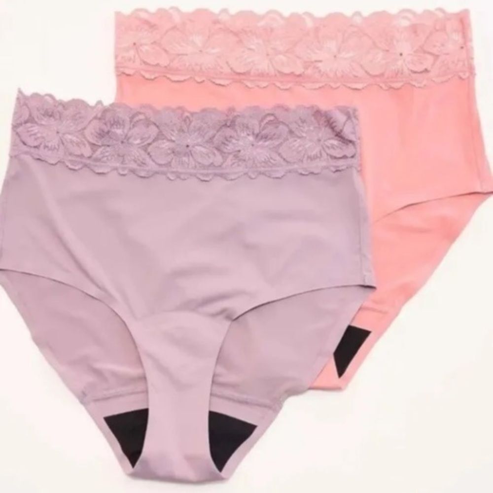 Antix Proof Set/2 Lace Trim High Rise Leak Resistant Briefs sz L NWOT # C16